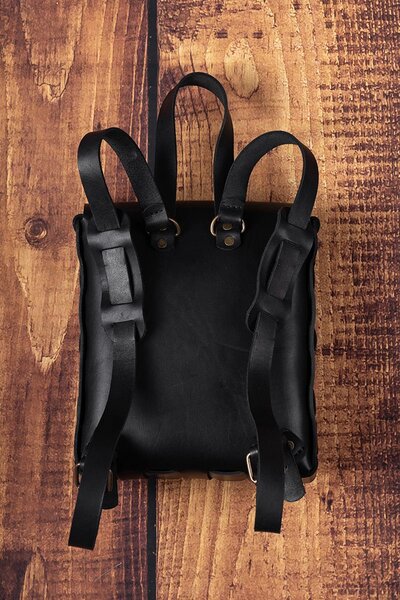 Rucsac handmade din piele naturala URBAN BAG The Draguta - Negru