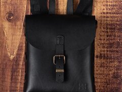 Rucsac handmade din piele naturala URBAN BAG The Draguta - Negru